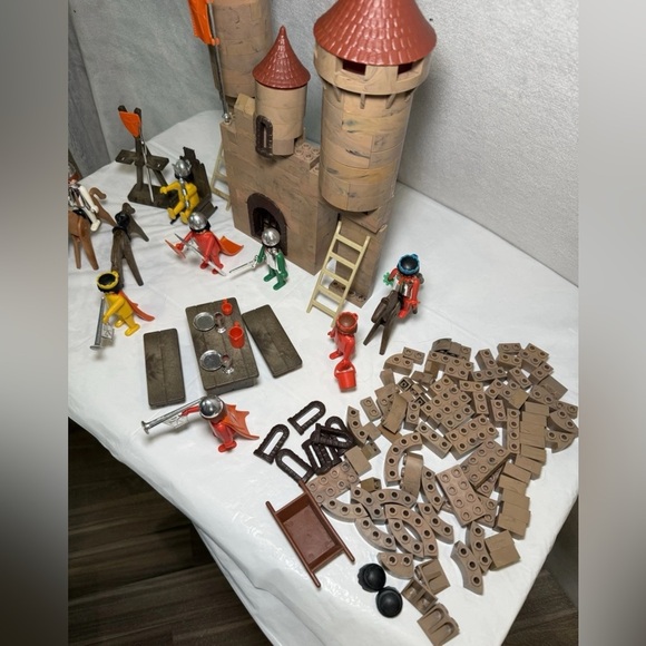 1974 1977 Geobra Playmobil System Medieval Castle Figures Horses Lot - Picture 11 of 12